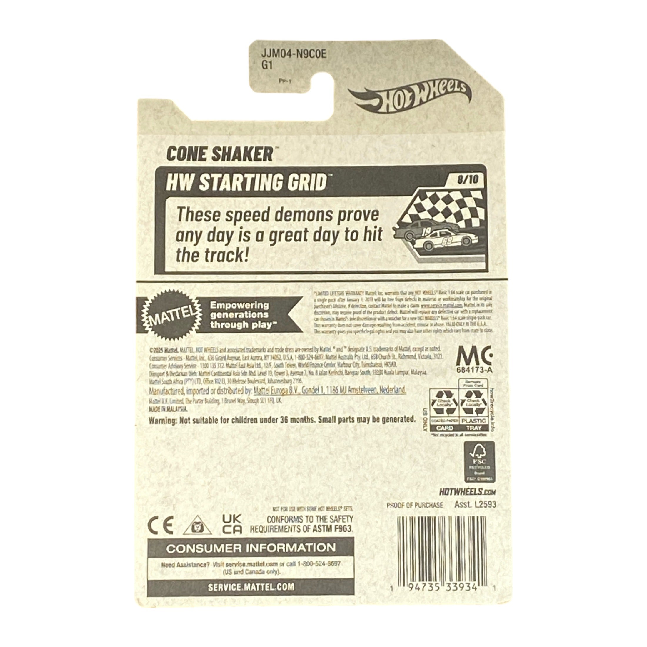 2026 Hot Wheels Cone Shaker Treasure Hunt HW Starting Grid 8/10 #122/250 Lime JJM04 Secondary image
