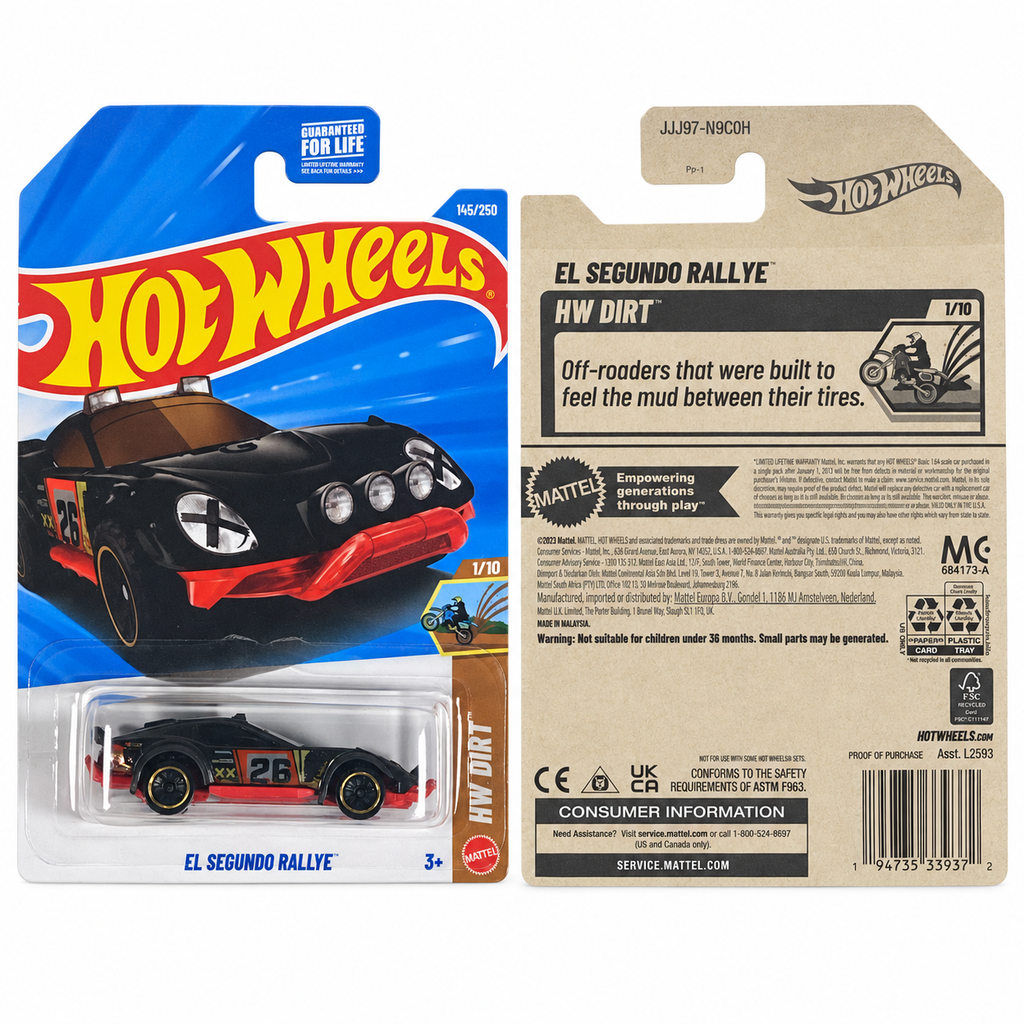 2026 Hot Wheels El Segundo Rallye HW Dirt 1/10 #145/250 front and back package