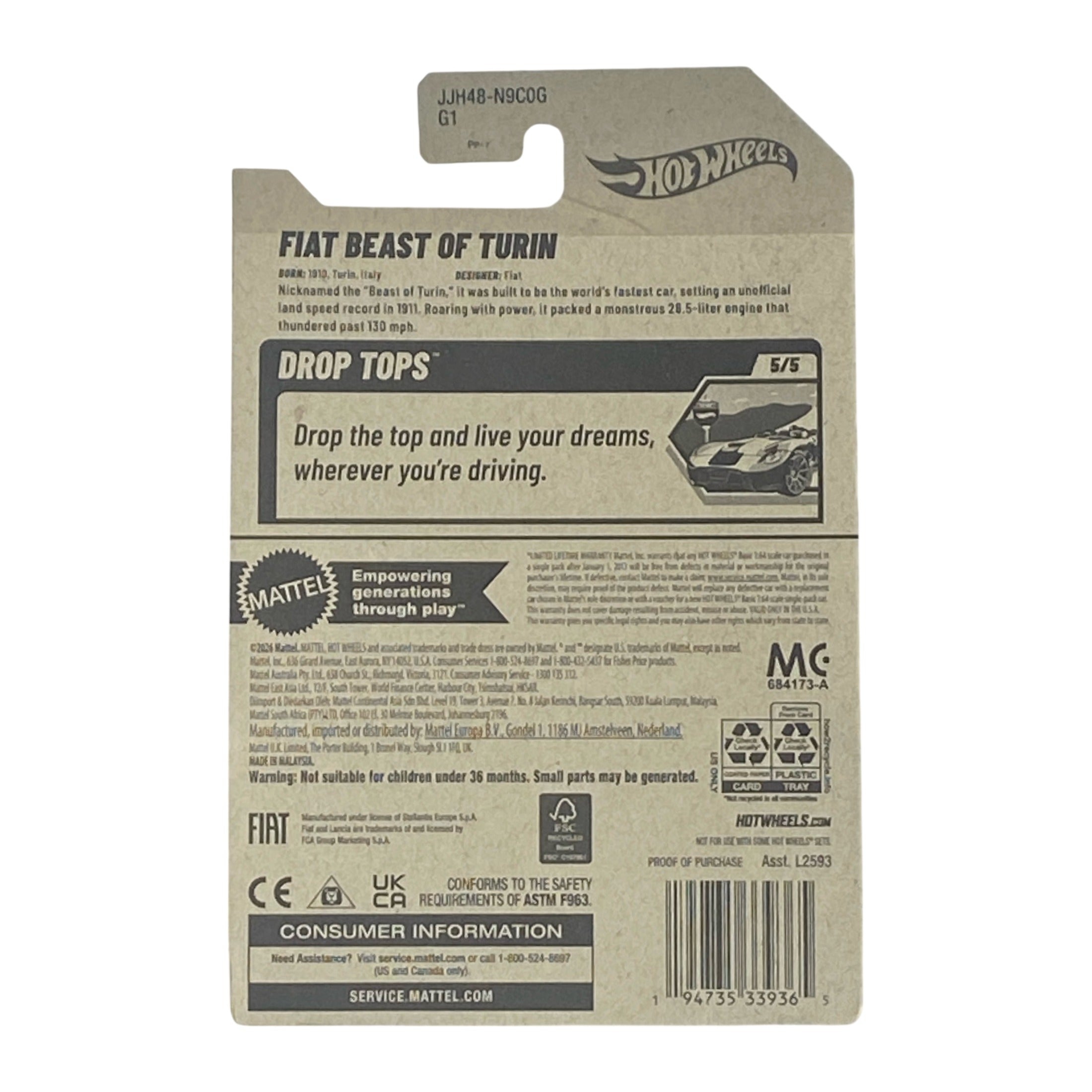 Hot Wheels Fiat Beast of Turin - Drop Tops 5/5 Secondary image