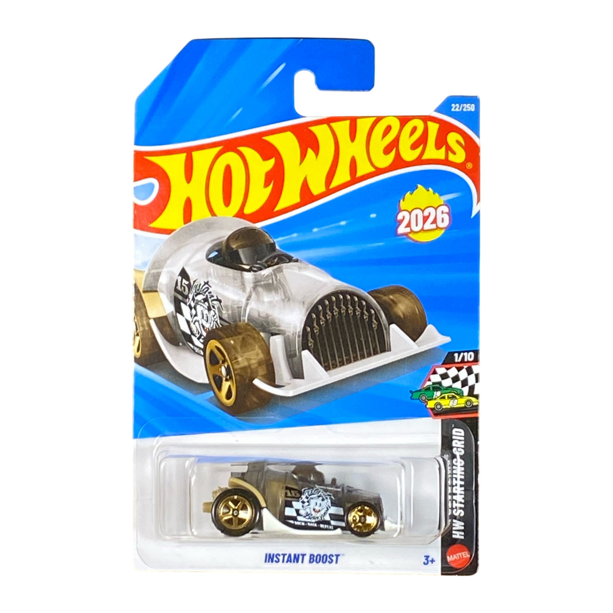 Hot Wheels Instant Boost smoke HW Starting Grid 1/10 22/250 JJK73 front of sealed card Main image