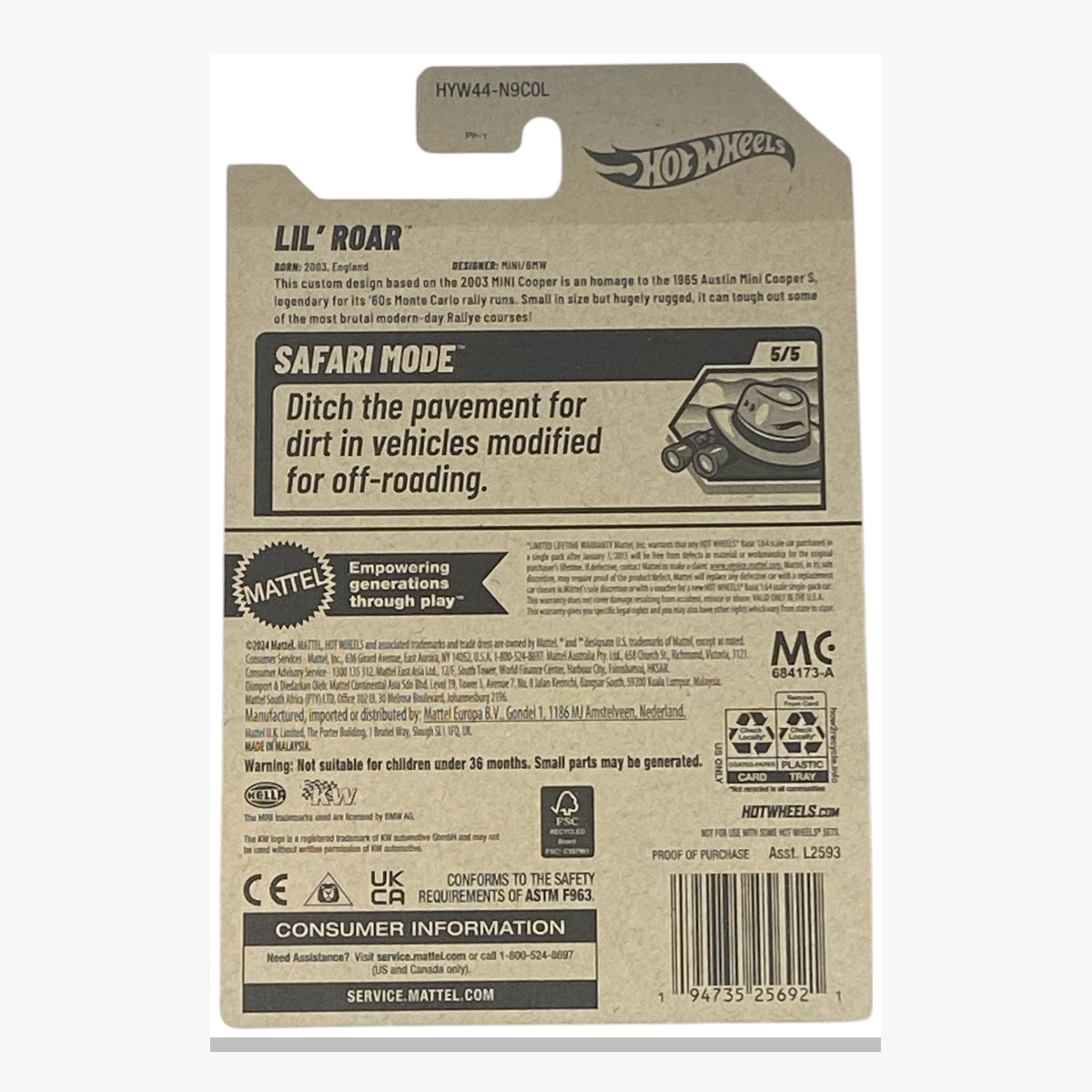 Hot Wheels Lil' Roar Safari Mode 5/5 | Safari Mode Secondary image