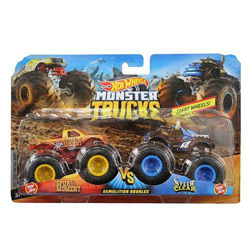 Hot Wheels Monster Trucks 1:64 Demolition Doubles 2-Pk - Spur Moment Vs Steer Clear Main image