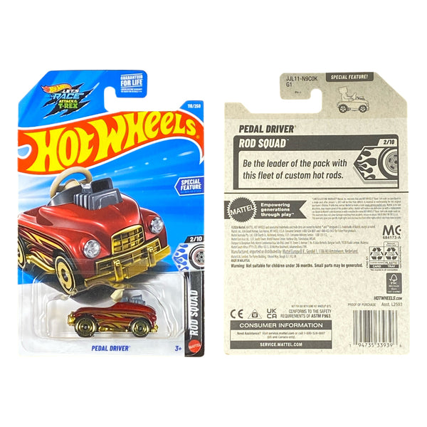 2026 Hot Wheels Pedal Driver Rod Squad 2/10 #118/250 Red JJL11