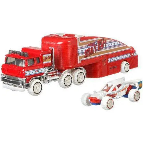 Hot Wheels Super Hauling Rig and Car - Select Figure(s) Stuntin' Semi (Red)
