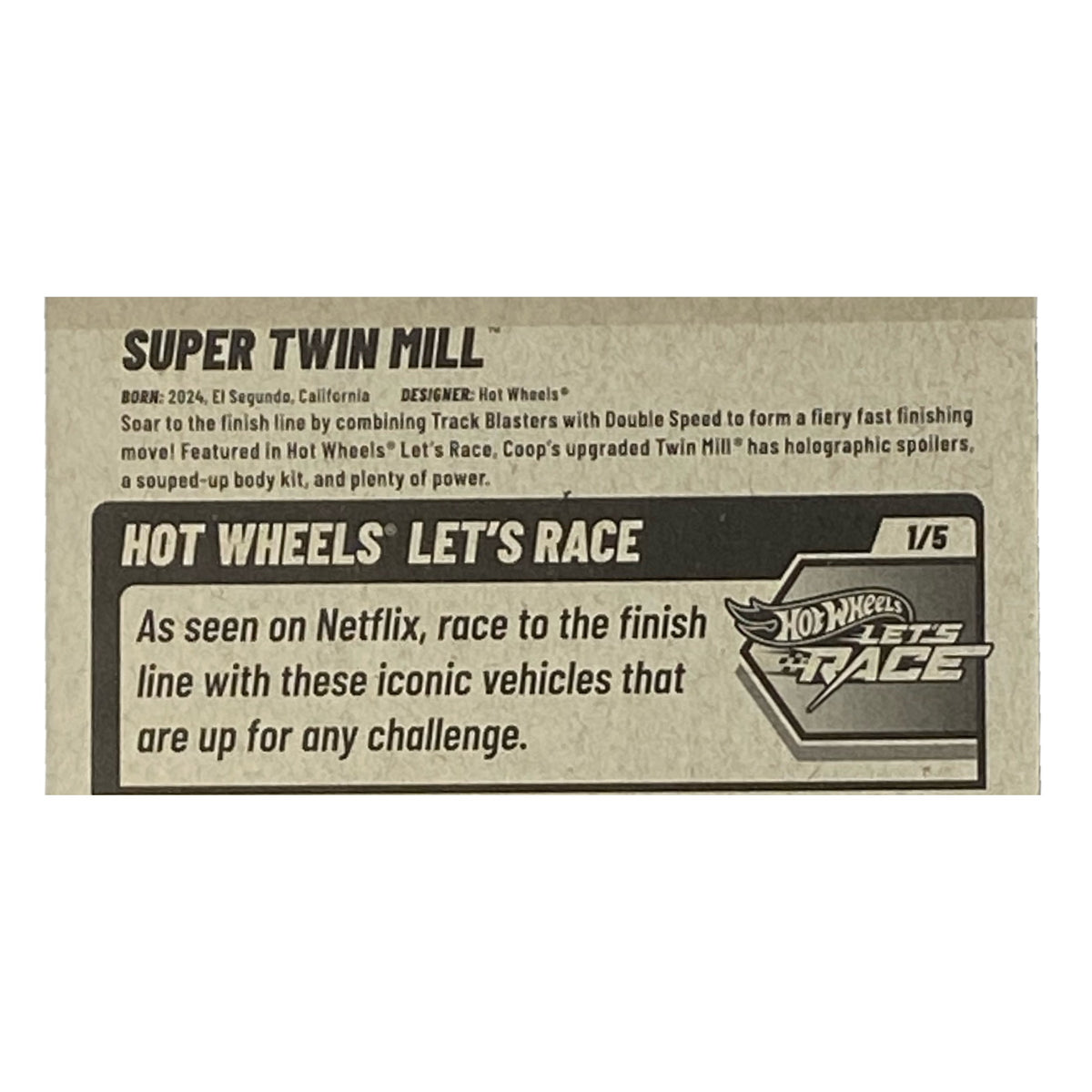 Hot Wheels Super Twin Mill - Let's Race 1/5