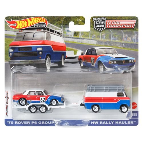 Hot Wheels Team Transport 2023 - Select Vehicle(s) '70 Rover P6 Group 2 & HW Rally Hauler