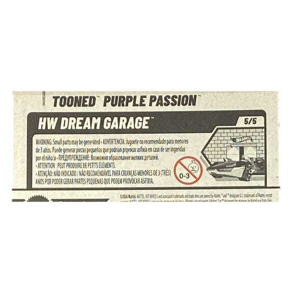 Hot Wheels Tooned Purple Passion HW Dream Garage 5/5 148/250 JJH54 back card spec panel