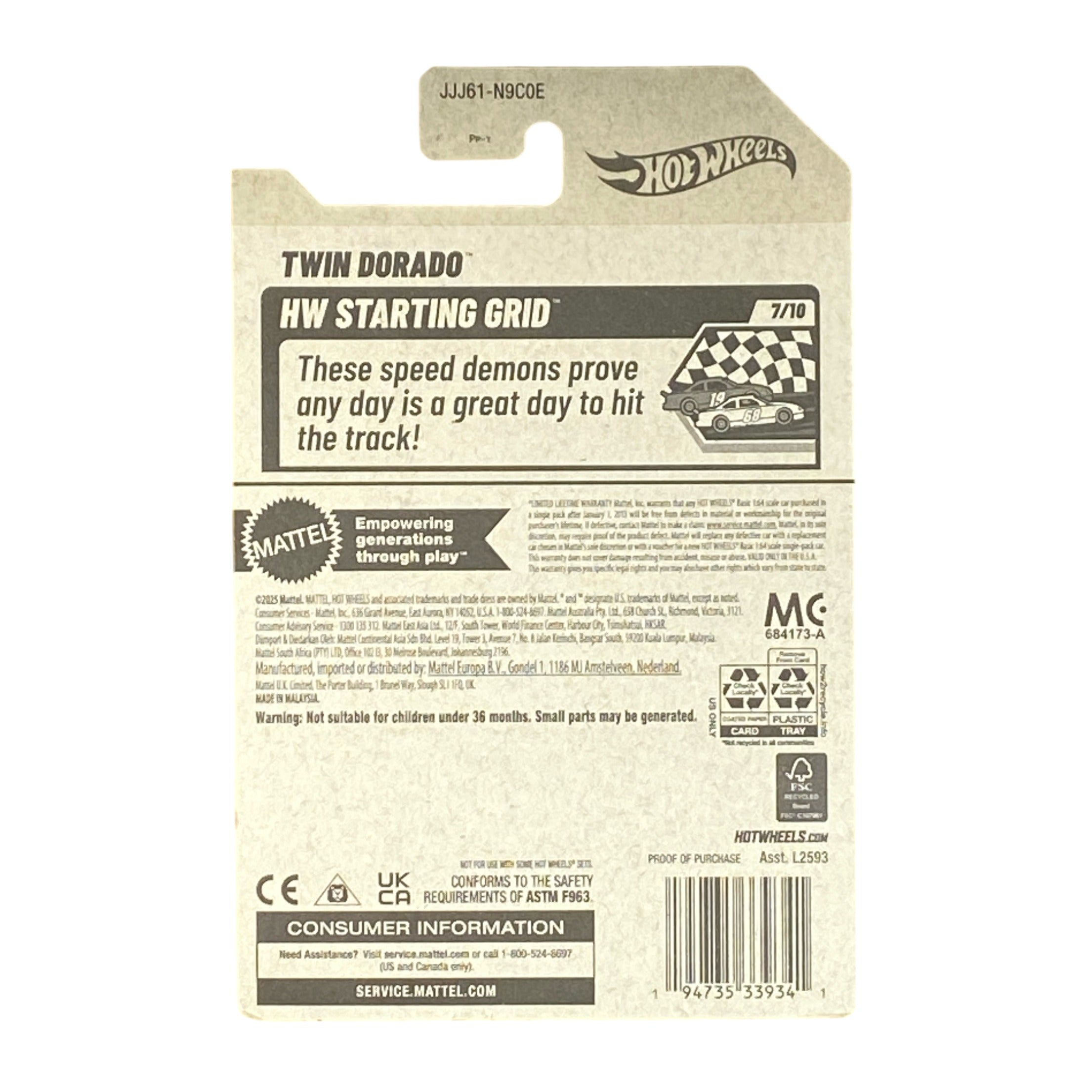 2026 Hot Wheels Twin Dorado HW Starting Grid 7/10 #100/250 White JJJ61 Secondary image