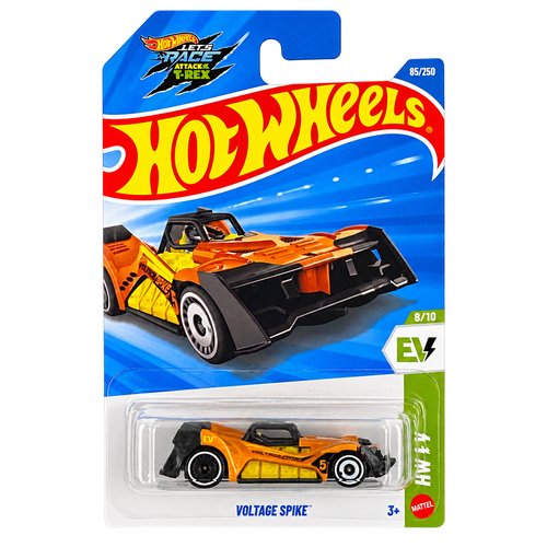 2026 Hot Wheels Voltage Spike HW EV 8/10 #85/250 orange JJL32 front package transparent background
