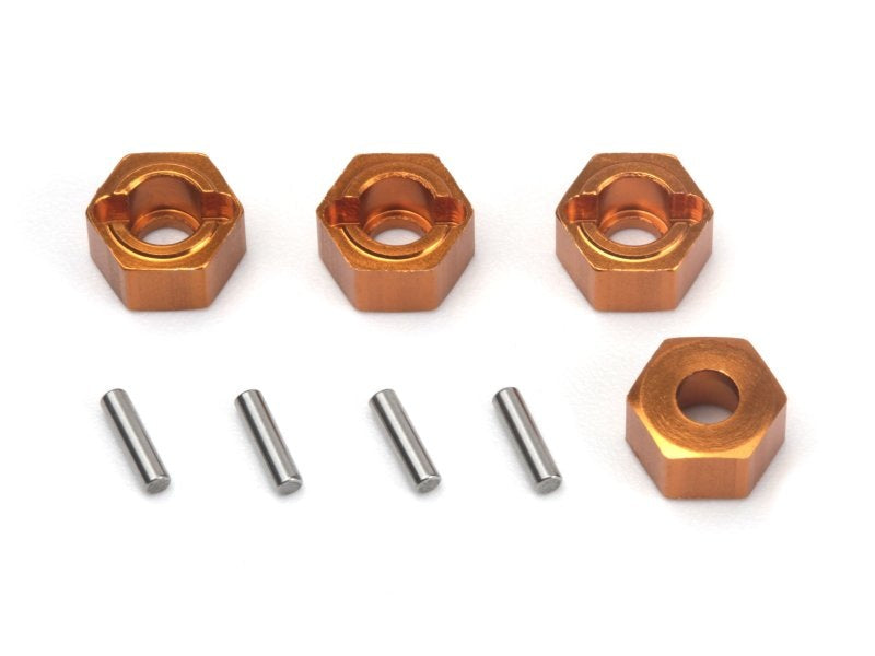 Aluminium 7mm Hex Hub Set (Orange/4pcs)