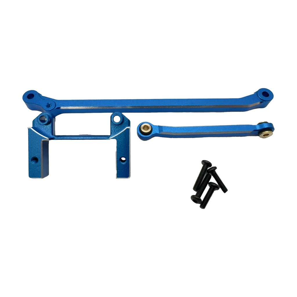 Aluminum Servo Mount & Steering Link (Blue)