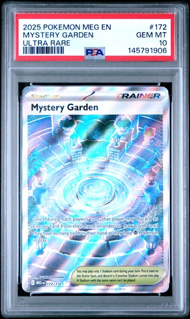 2025 POKEMON MEG EN-MEGA EVOLUTION #172 MYSTERY GARDEN ULTRA RARE PSA GEM MT 10 Main image