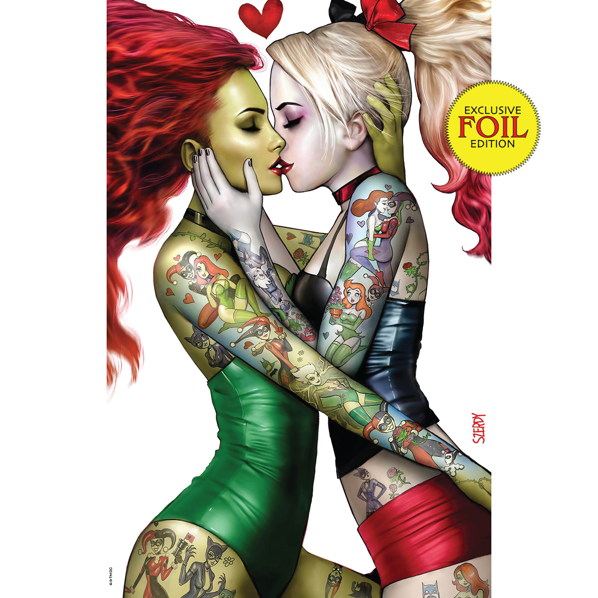 [Signed by Nathan Szerdy] [FOIL] HARLEY QUINN #31 NATHAN SZERDY (616) EXCLUSIVE IVY TATTOO FOIL VIRGIN VAR [IN STOCK] - Collectors World Toys