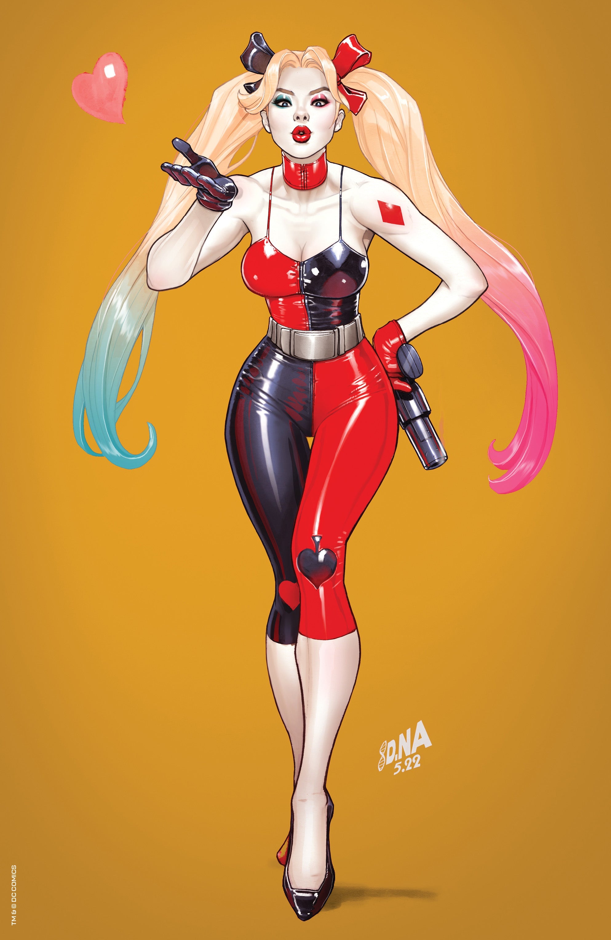 [FOIL] HARLEY QUINN #22 UNKNOWN COMICS DAVID NAKAYAMA GOLD FOIL VIRIGN NYCC 2022 COLOR BLEED VAR (09/28/2022) - Collectors World Toys Main image