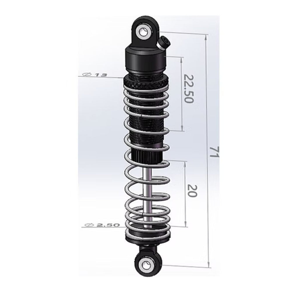 Aluminum Damper Shock 71mm (2) - Grom MT