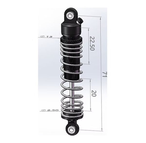 Aluminum Damper Shock 71mm (2) - Grom MT