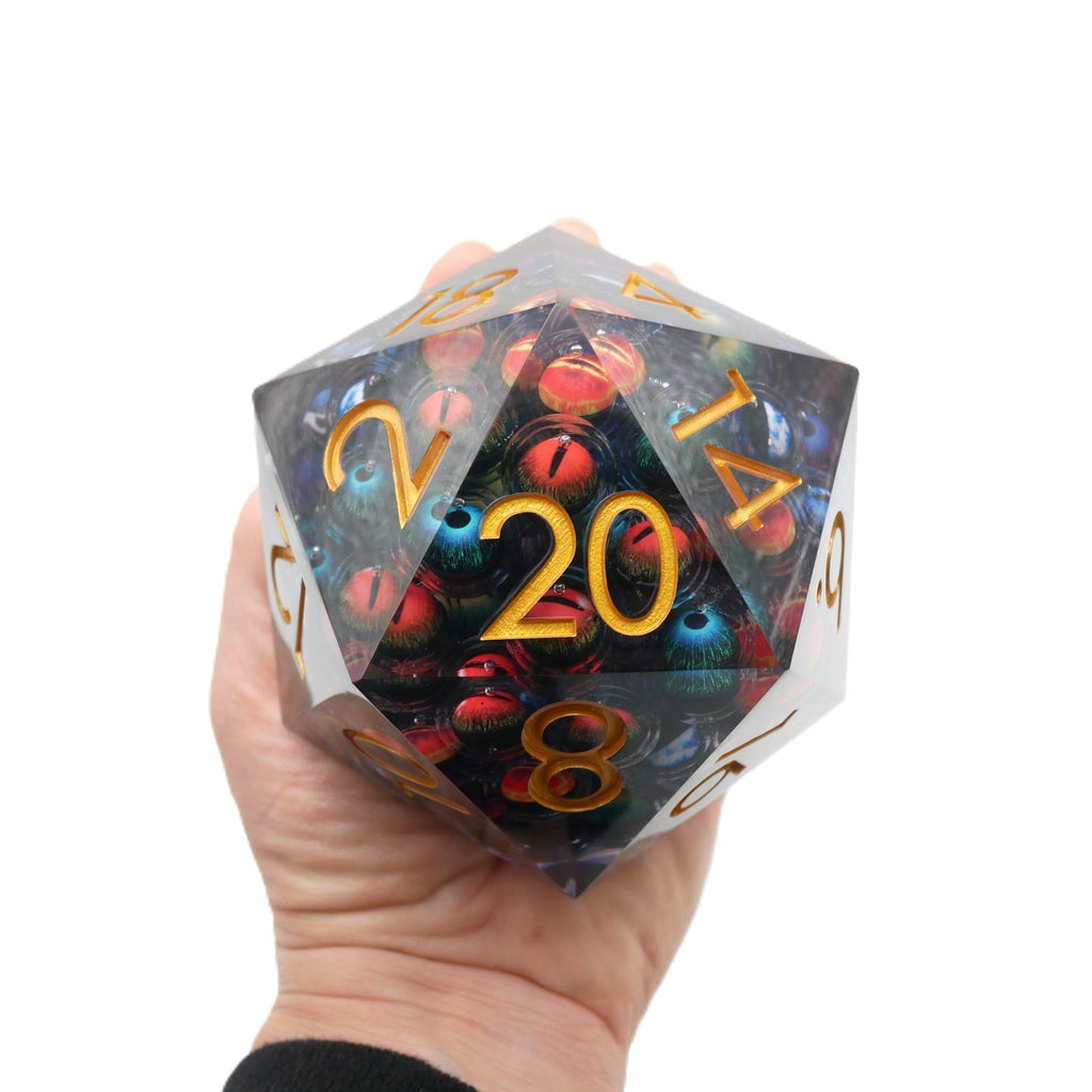 Hydra's Eyes | Table Smasher D20 Moving Eye DnD Dice | Acrylic RPG Gaming Dice - Collectors World Toys