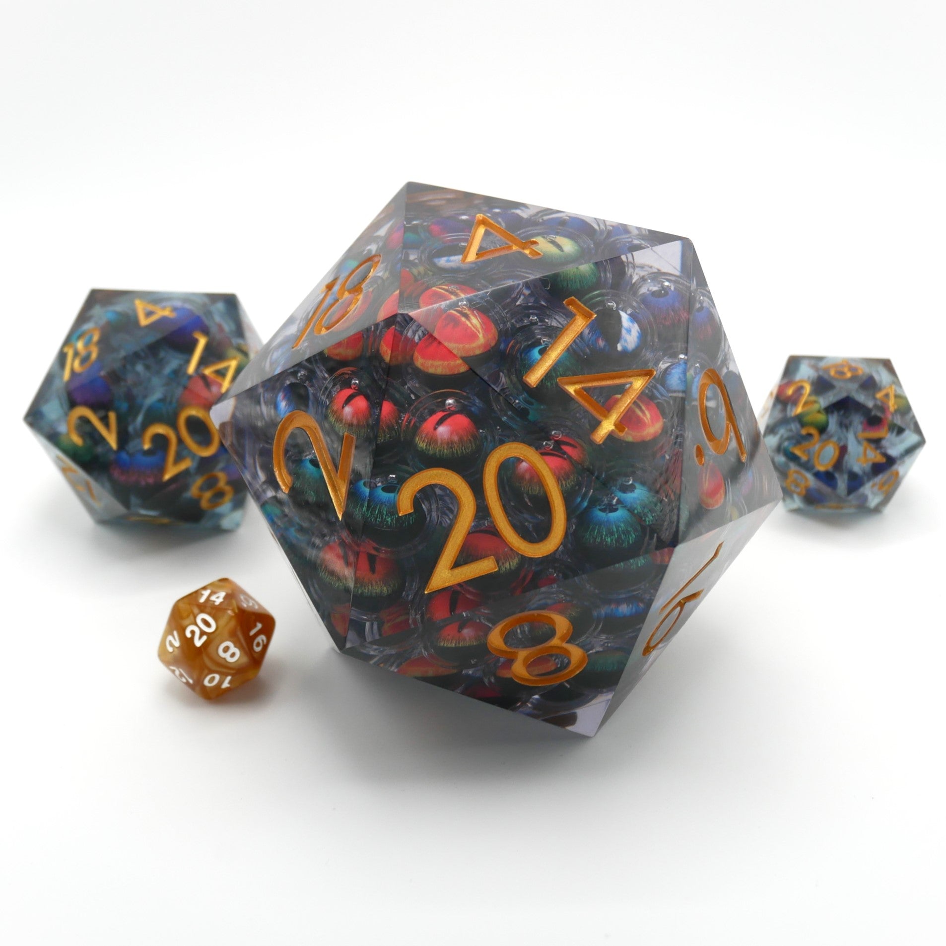 Hydra's Eyes | Table Smasher D20 Moving Eye DnD Dice | Acrylic RPG Gaming Dice Main image