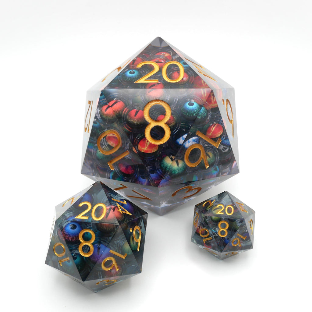 Hydra's Eyes | Table Smasher D20 Moving Eye DnD Dice | Acrylic RPG Gaming Dice - Collectors World Toys