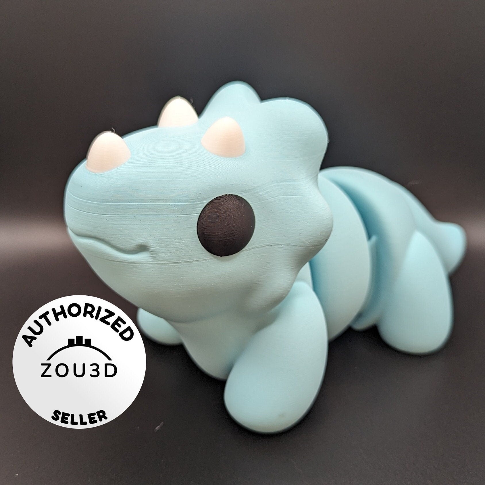 Large-Scale Flexible Baby Triceratops | Big Dino | Chubby Dino | Zou3D - Collectors World Toys