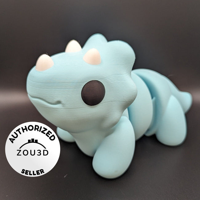 Large-Scale Flexible Baby Triceratops | Big Dino | Chubby Dino | Zou3D - Collectors World Toys Hover Image