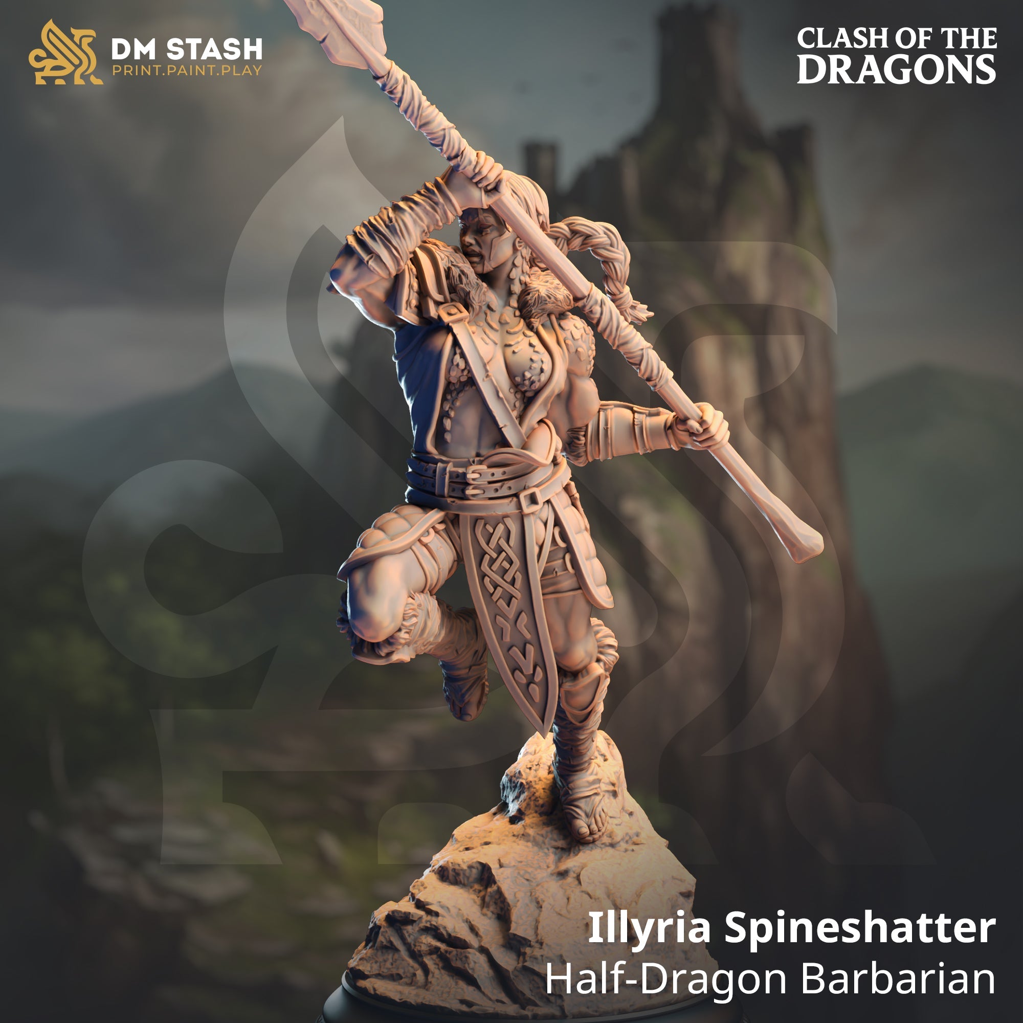 Illyria Spineshatter, Half-Dragon Barbarian (Female Half-Dragonborn Barbarian)