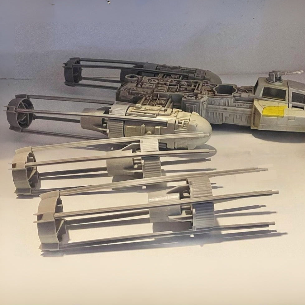 VINTAGE STAR WARS Y Wing Engine Set Complete Replacement Part REPRO 1983 Kenner Toys Main image
