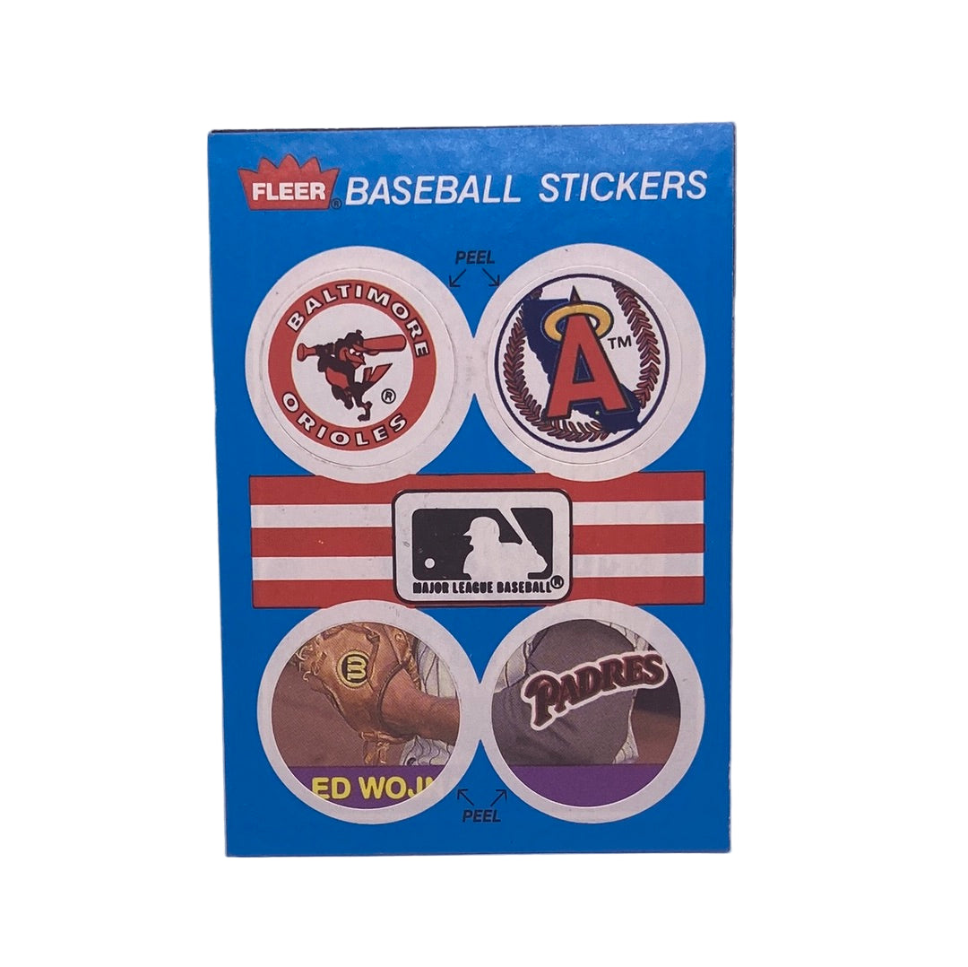 Fleer Edward Wojna Sticker Sports Card