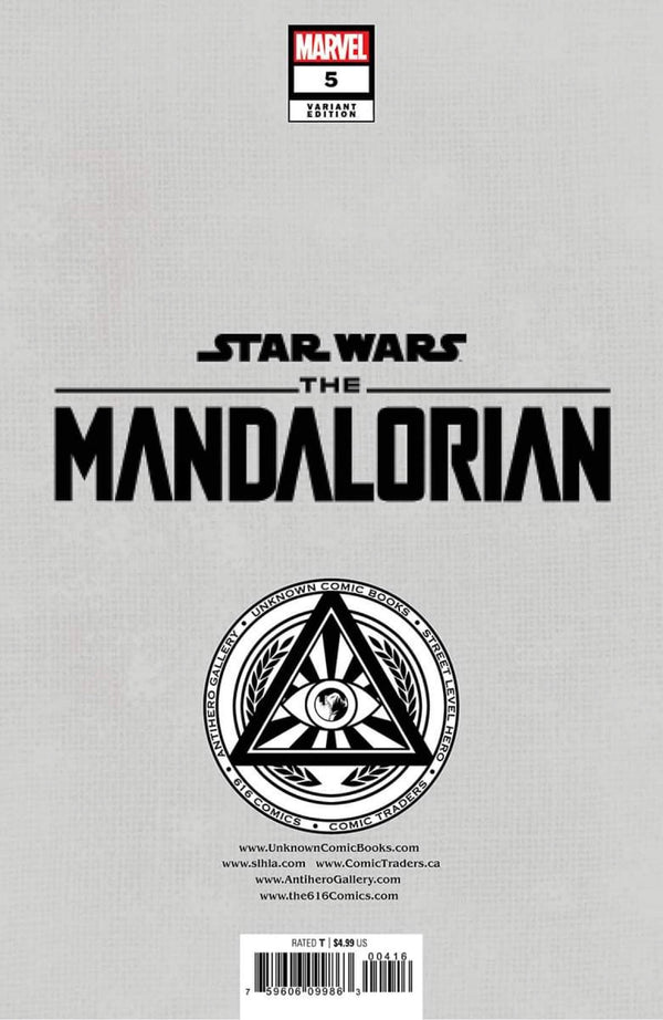 Star Wars: The Mandalorian #5 Unknown Comics Patch Zircher Exclusive Virgin Var (11/02/2022) - Collectors World Toys