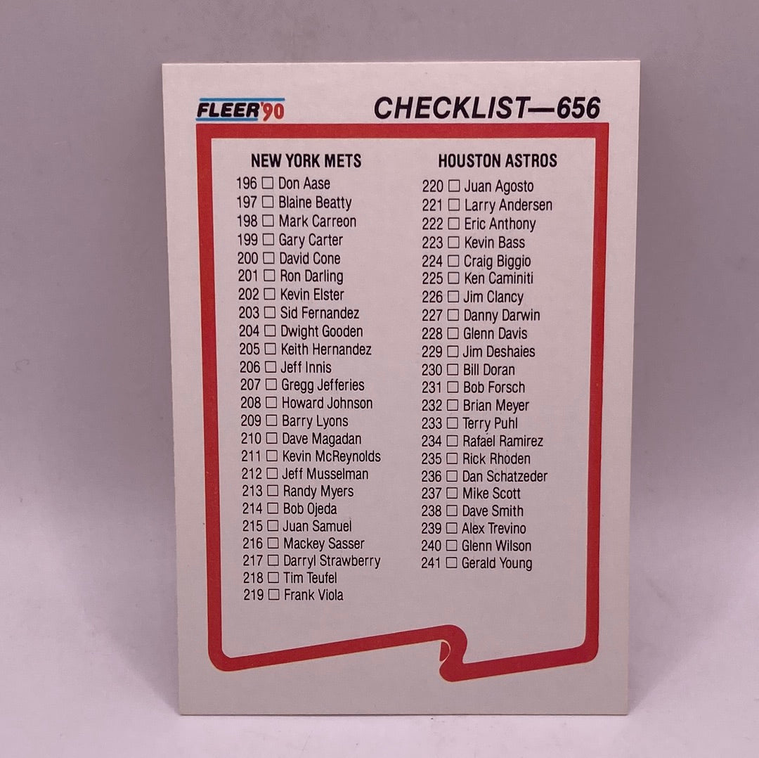 Fleer Checklist #656 Sports Card