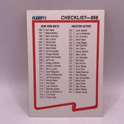 Fleer Checklist #656 Sports Card