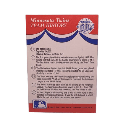 Fleer Minnesota Twins Baseball Sticker Sports Card