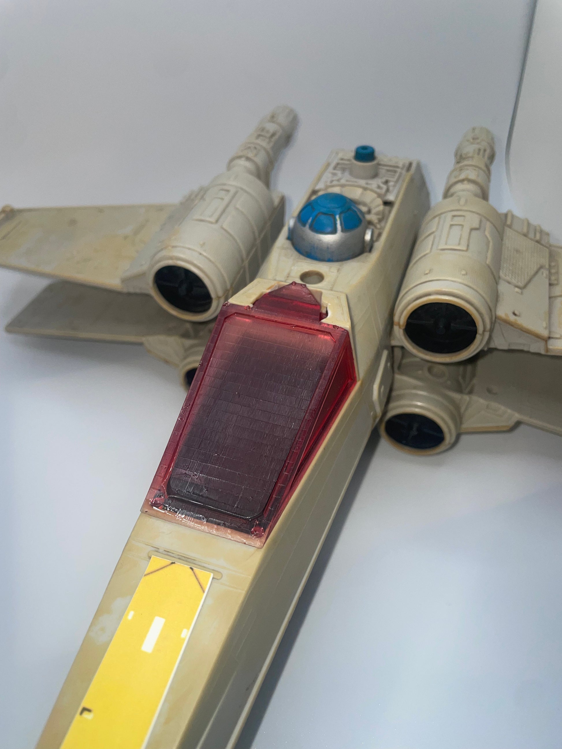 Vintage Star Wars X Wing fighter Canopy Glass Reproduction Part 1978 Kenner Toys