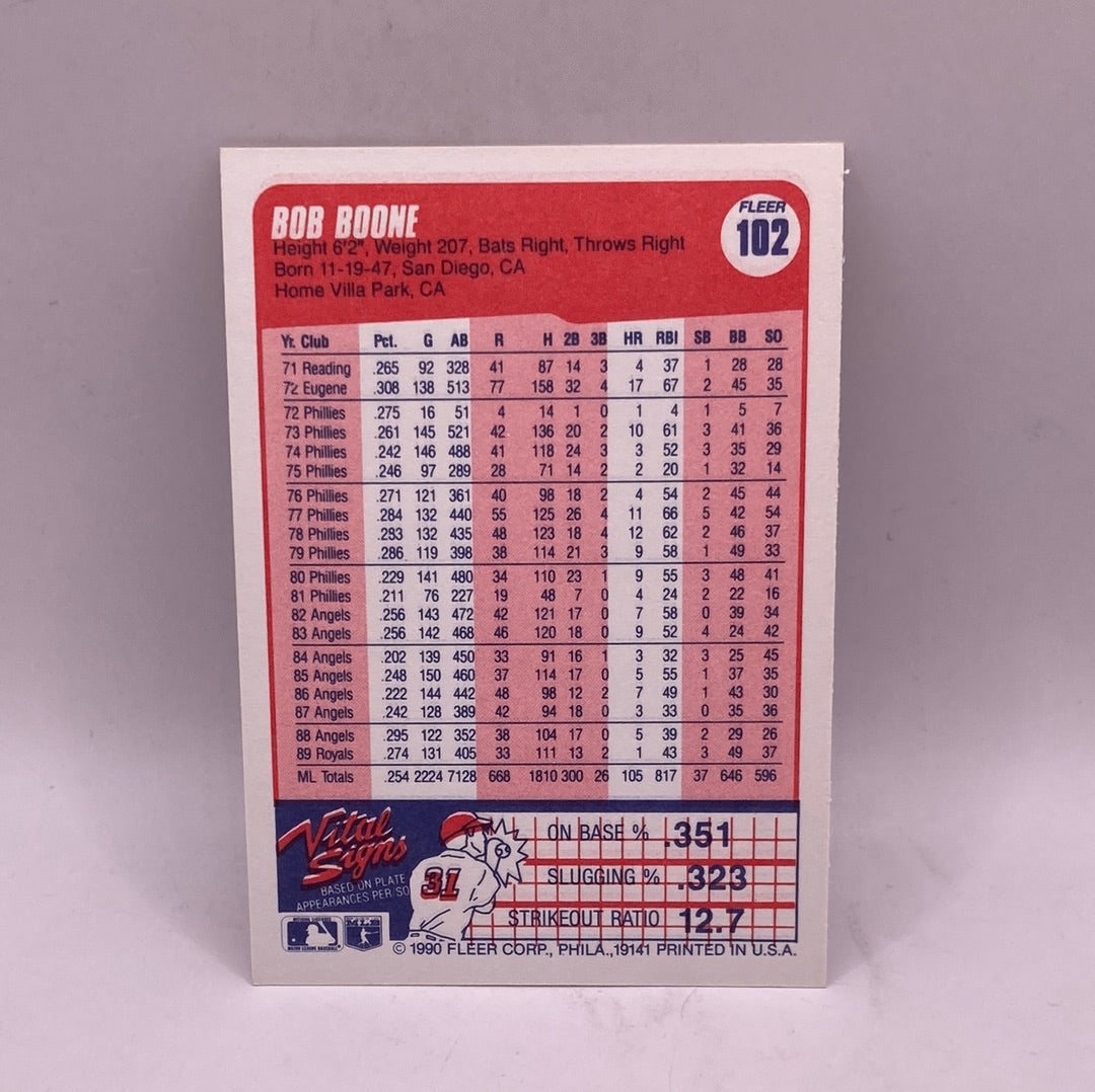 Fleer Bob Boone Sports Card