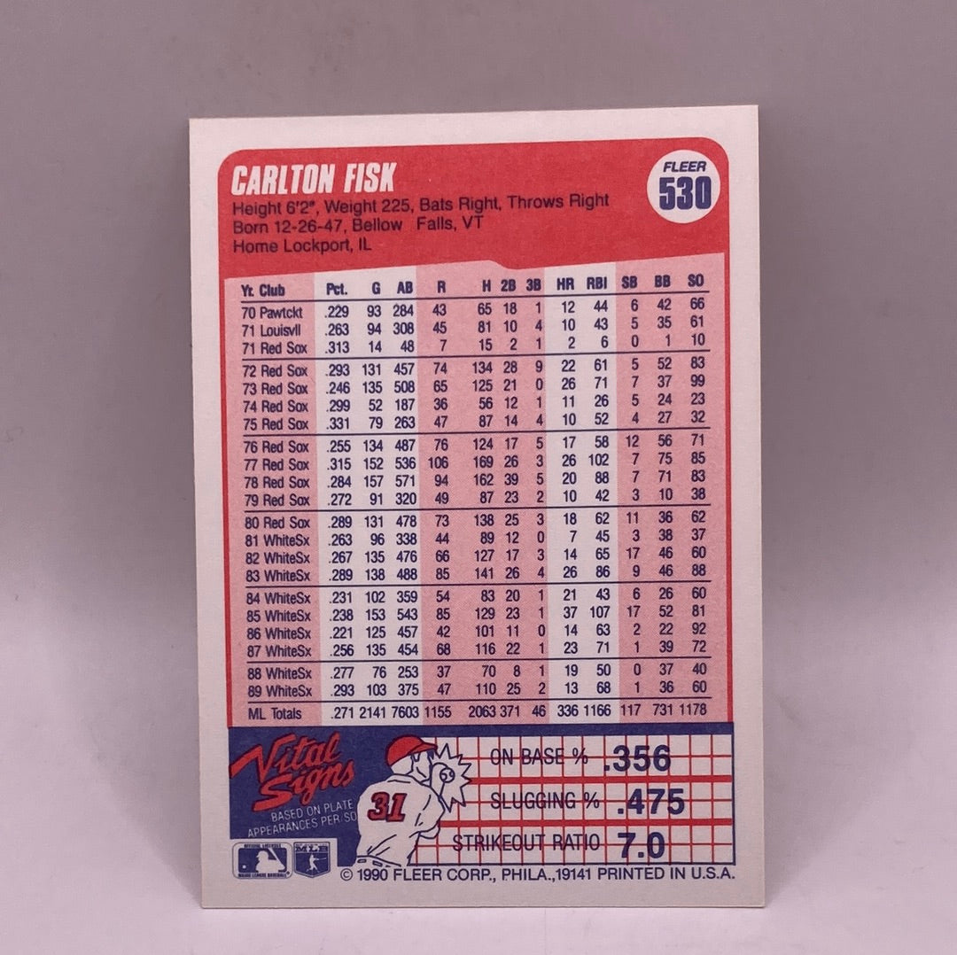 Fleer Carlton Fisk Sports Card