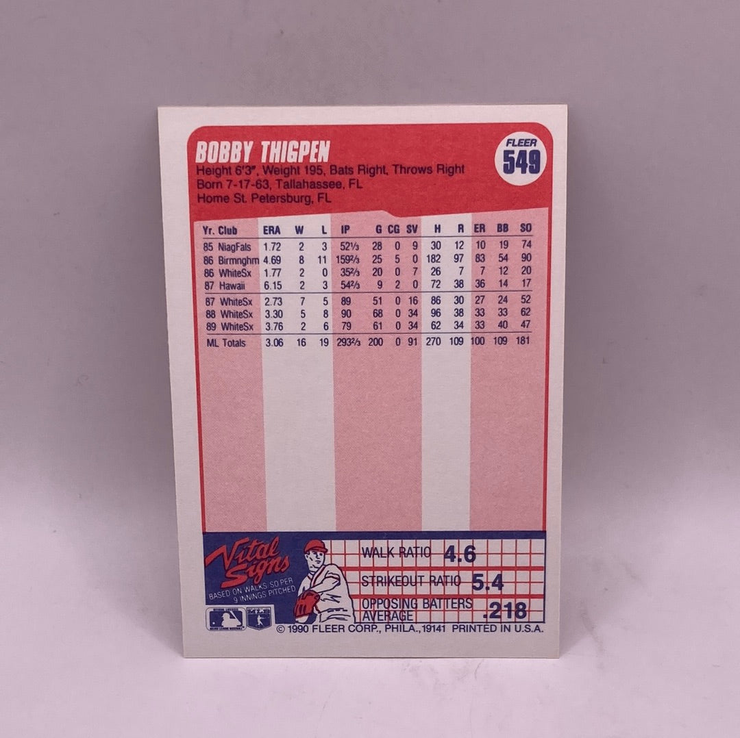 Fleer Bobby Thigpen Sports Card