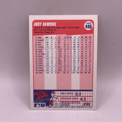 Fleer Andy Hawkins Sports Card
