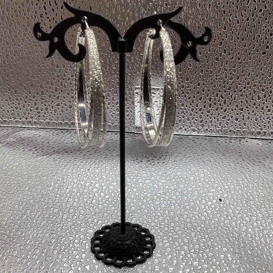 Silver hoop earrings Main image
