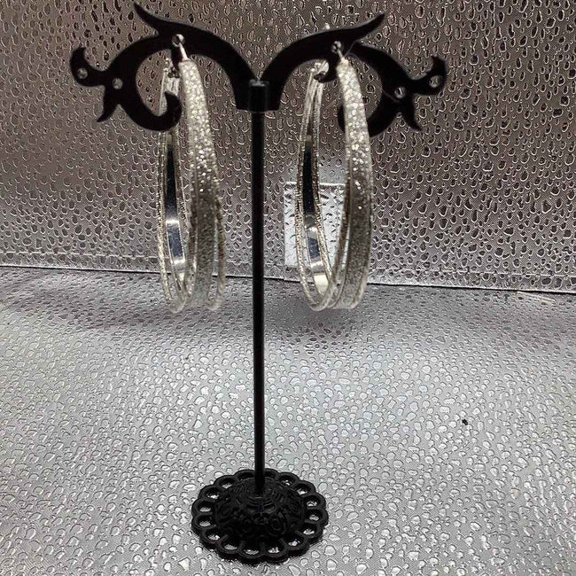 Silver hoop earrings Hover Image