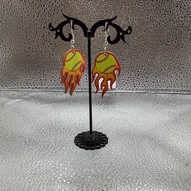 Softball earrings Hover Image