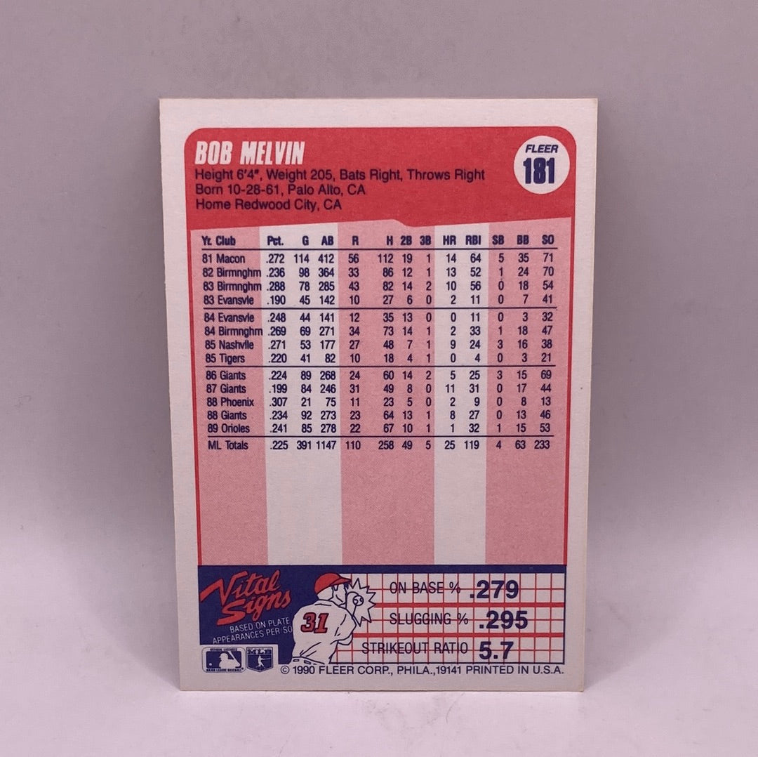 Fleer Bob Melvin Sports Card