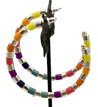 Colorful hoop earrings