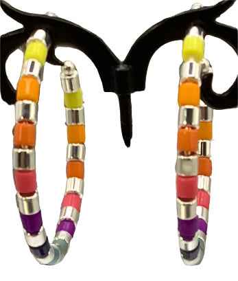 Colorful hoop earrings Hover Image