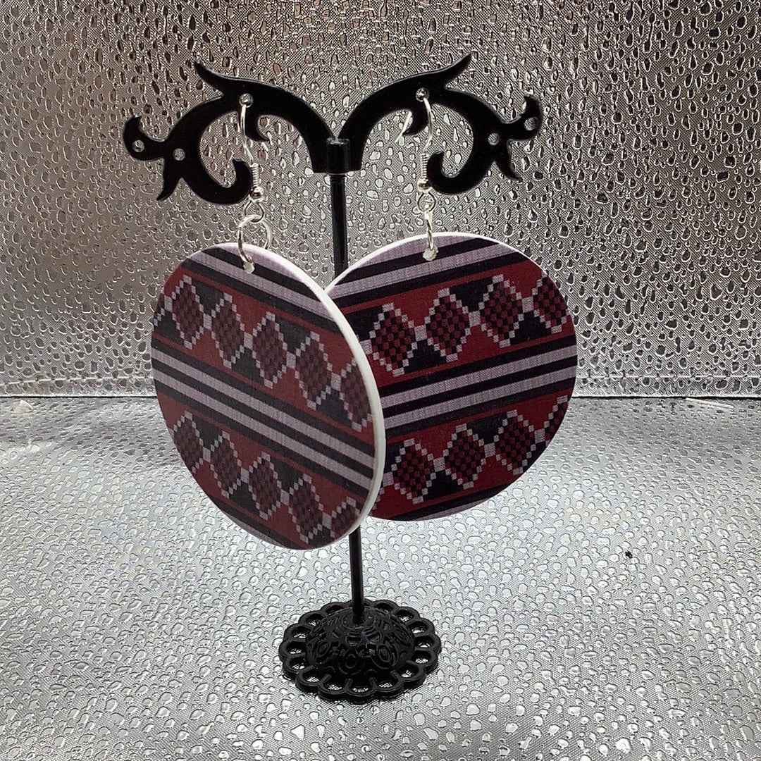 Round Christmas earrings