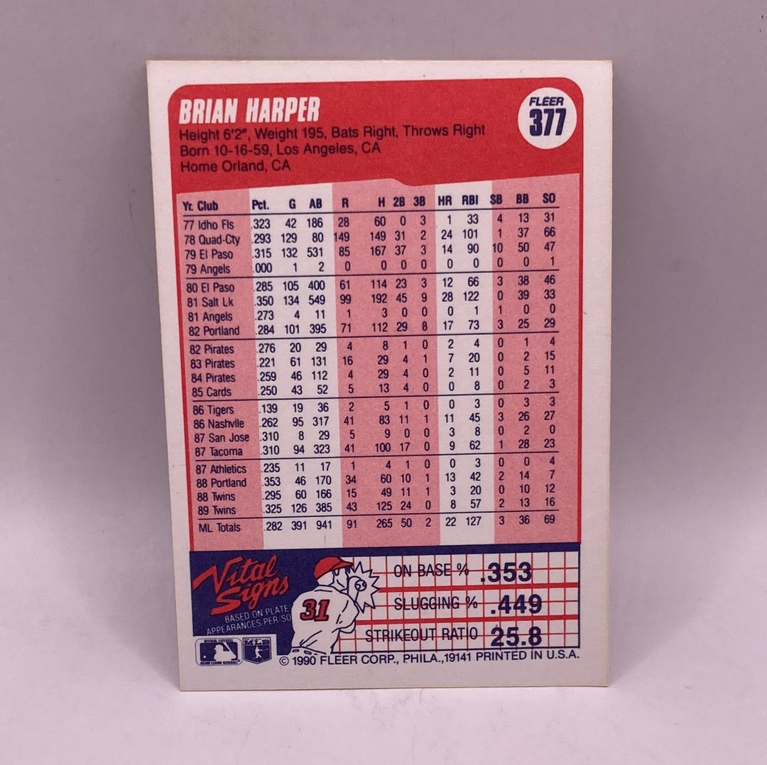 Fleer Brian Harper Sports Card