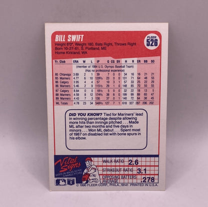 Fleer Bill Swift Sports Card