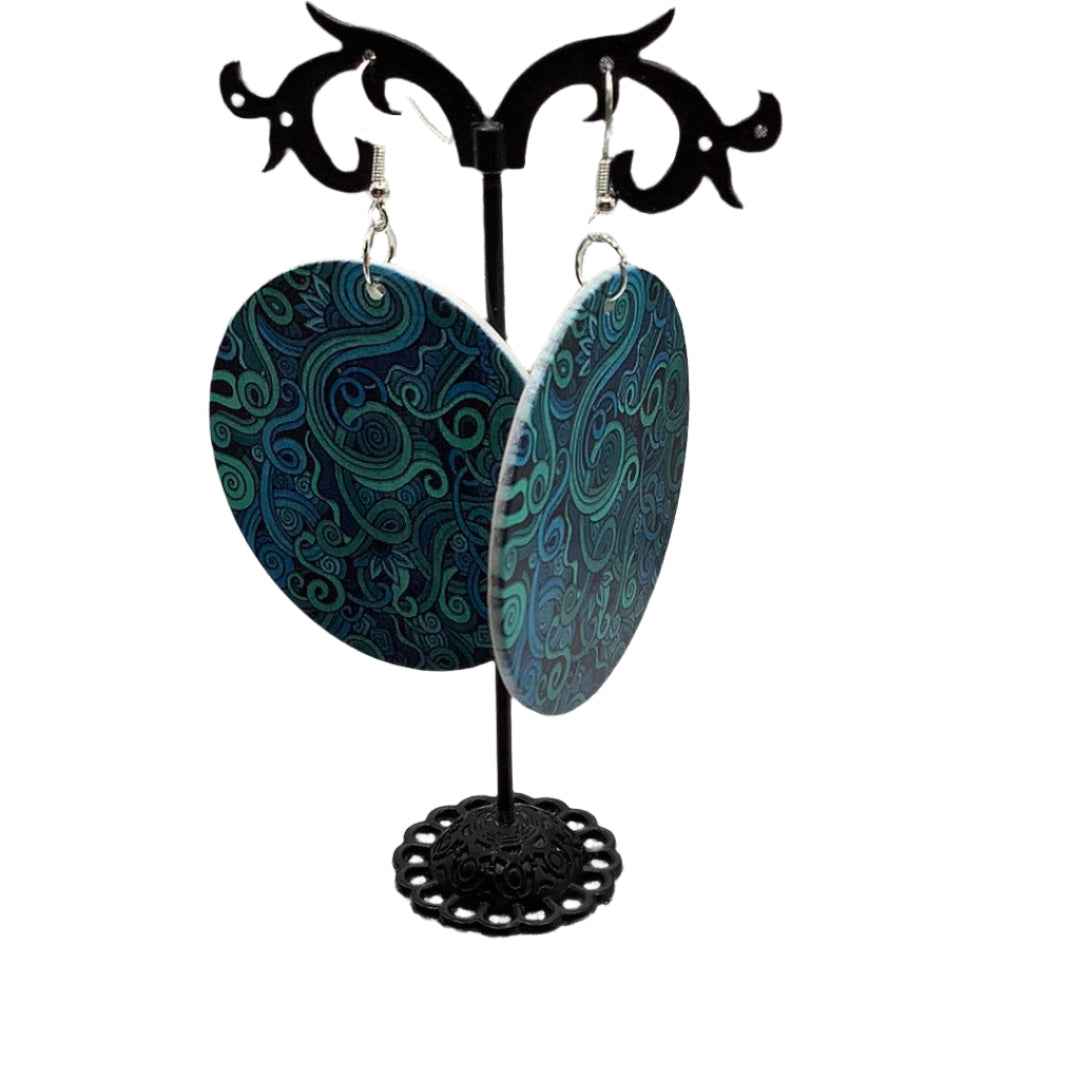 Blue round earrings Main image