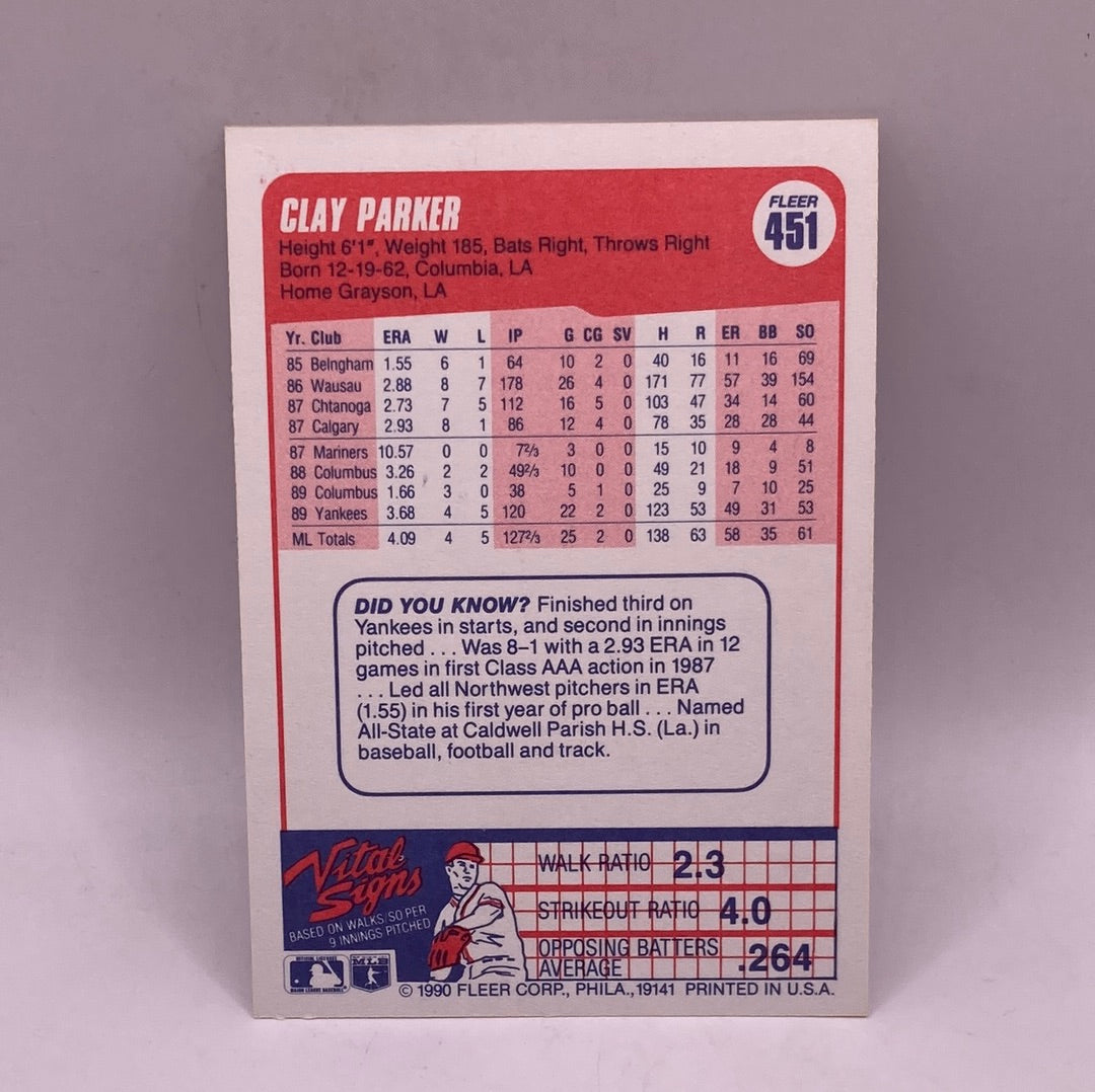 Fleer Clay Parker Sports Card