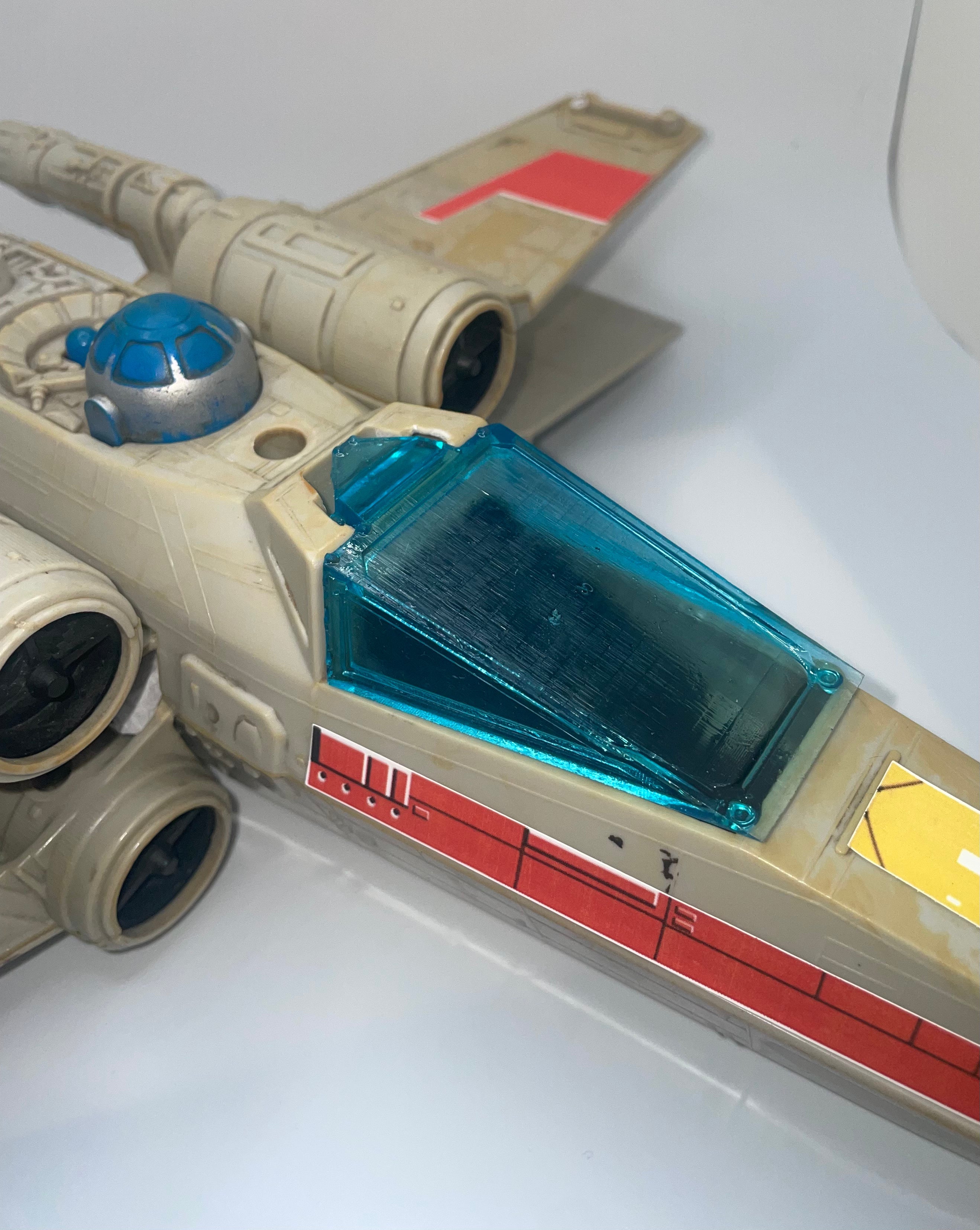 Vintage Star Wars X Wing fighter Canopy Glass Reproduction Part 1978 Kenner Toys - Collectors World Toys