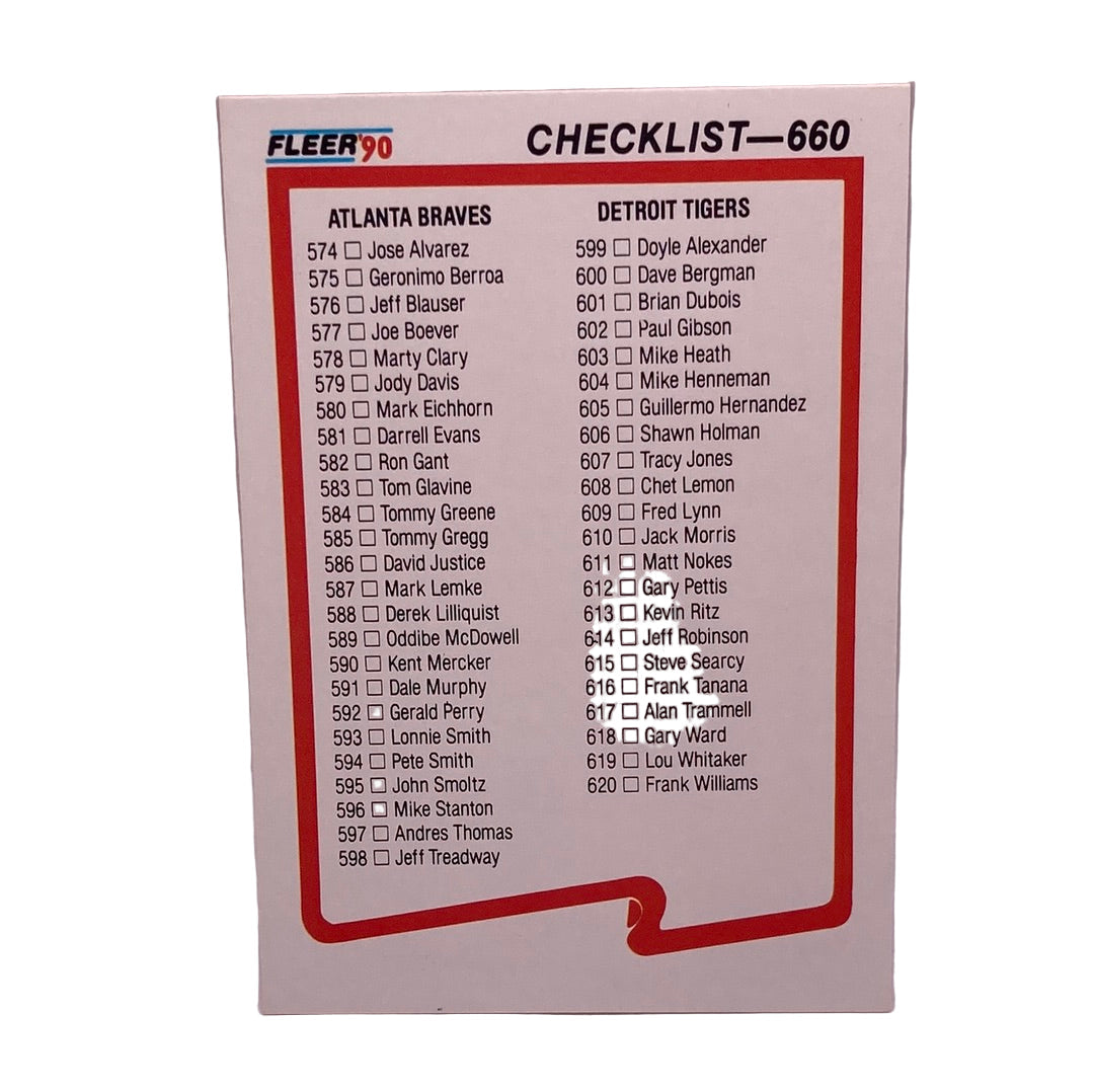 Fleer Checklist #660 Sports Card